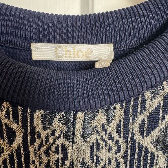 CHLOE Silver Metallic Long Sleeve Sweater - Picture 6 of 9